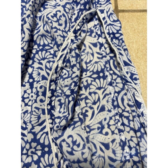 TURQUOISE Handcrafted Apparel Designer Blue And White Dress Size S/M - Picture 6 of 7